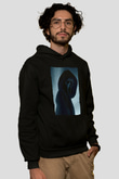 Unisex Çığlık (Scream) Baskılı Siyah Kapüşonlu Sweatshirt