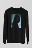 Unisex Çığlık (Scream) Baskılı Siyah Sweatshirt