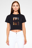Unisex Çılgın İkili 3 (Bad Boys for Life) Baskılı Siyah Crop Top Tişört