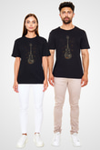 Unisex Coco Baskılı Siyah T-shirt