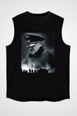 Unisex Çöküş (Downfall) Baskılı Siyah Kolsuz T-shirt