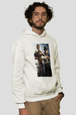 Unisex Creed II Baskılı Beyaz Kapüşonlu Sweatshirt