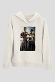 Unisex Creed II Baskılı Beyaz Kapüşonlu Sweatshirt