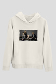 Unisex Daniel Radcliffe - Emma Watson and Rupert Grint Baskılı Beyaz Kapüşonlu Sweatshirt
