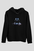 Unisex Darth Vader Baskılı Siyah Kapüşonlu Sweatshirt