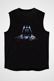 Unisex Darth Vader Baskılı Siyah Kolsuz Tişört