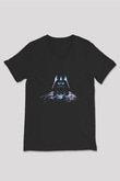 Unisex Darth Vader Baskılı Siyah V Yaka Tişört