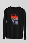 Unisex Das Boot Baskılı Siyah Sweatshirt