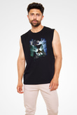 Unisex Demon Knight (Tales from the Crypt Demon Knight) Baskılı Siyah Kolsuz Tişört