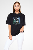 Unisex Demon Knight (Tales from the Crypt Demon Knight) Baskılı Siyah Oversize Tişört