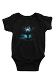 Unisex Derin Sular (Underwater) Baskılı Siyah Bebek Body - Zıbın