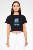 Unisex Devlet Düşmanı (Enemy of the State) Baskılı Siyah Crop Top Tshirt