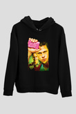 Unisex Dövüş Kulübü (Fight Club) Baskılı Siyah Kapüşonlu Sweatshirt