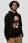 Unisex Dövüş Kulübü (Fight Club) Baskılı Siyah Kapüşonlu Sweatshirt