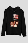 Unisex Dövüş Kulübü (Fight Club) Baskılı Siyah Kapüşonlu Sweatshirt