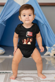 Unisex Dövüş Kulübü (Fight Club) Baskılı Siyah Bebek Body - Zıbın