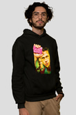 Unisex Dövüş Kulübü (Fight Club) Baskılı Siyah Kapüşonlu Sweatshirt