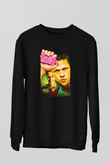 Unisex Dövüş Kulübü (Fight Club) Baskılı Siyah Sweatshirt