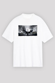 Unisex Dracula Untold Baskılı Beyaz Oversize Oversize T-shirt
