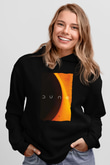 Unisex Dune Baskılı Siyah Kapüşonlu Sweatshirt