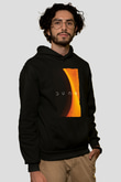 Unisex Dune Baskılı Siyah Kapüşonlu Sweatshirt
