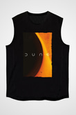 Unisex Dune Baskılı Siyah Kolsuz T-shirt