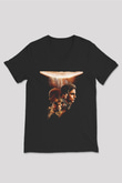 Unisex Dune Part Two Baskılı Siyah V Yaka T-shirt