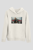 Unisex Dwayne Johnson as Luke Hobbs in Fast and Furious Baskılı Beyaz Kapüşonlu Sweatshirt