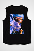 Unisex E.T. (E.T. the Extra-Terrestrial) Baskılı Siyah Kolsuz Tshirt