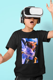 Unisex E.T. (E.T. the Extra-Terrestrial) Baskılı Siyah Çocuk Tshirt