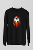Unisex E.T. (E.T. the Extra-Terrestrial) Baskılı Siyah Sweatshirt