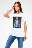 Unisex Edward Cullen Baskılı Beyaz Tshirt