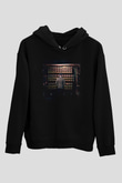 Unisex Enigma (The Imitation Game) Baskılı Siyah Kapüşonlu Sweatshirt