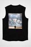 Unisex Er Ryan'ı Kurtarmak (Saving Private Ryan) Baskılı Siyah Kolsuz Tişört