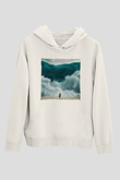 Unisex Exodus Gods and Kings Baskılı Beyaz Kapüşonlu Sweatshirt