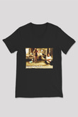 Unisex Felekten Bir Gece (The Hangover) Baskılı Siyah V Yaka Tshirt