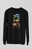 Unisex Firefly Baskılı Siyah Sweatshirt
