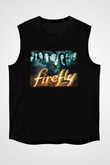 Unisex Firefly Baskılı Siyah Unisex Kolsuz Tişört