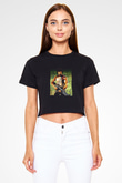 Unisex First Blood Baskılı Siyah Crop Top Tişört
