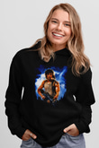 Unisex First Blood Baskılı Siyah Kapüşonlu Sweatshirt