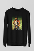 Unisex First Blood Baskılı Siyah Sweatshirt