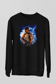 Unisex First Blood Baskılı Siyah Sweatshirt