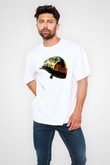 Unisex Full Metal Jacket Baskılı Beyaz Oversize Tişört