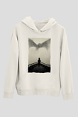 Unisex Game of Thrones Baskılı Beyaz Kapüşonlu Sweatshirt