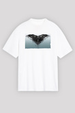 Unisex Game of Thrones Baskılı Beyaz Oversize Oversize T-shirt