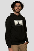 Unisex Game of Thrones Baskılı Siyah Kapüşonlu Sweatshirt