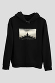 Unisex Game of Thrones Baskılı Siyah Kapüşonlu Sweatshirt