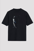 Unisex Game of Thrones Baskılı Siyah Unisex Oversize T-shirt
