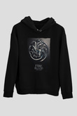Unisex Game of Thrones Siyah Unisex Kapüşonlu Sweatshirt