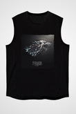 Unisex Game of ThronesBaskılı Siyah Kolsuz Tişört